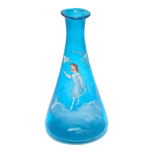 Antique Victorian M. Gregory Enameled Glass Vase