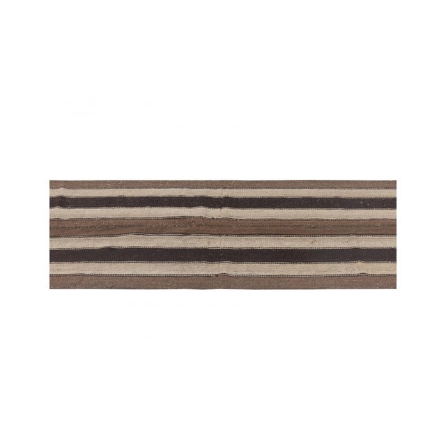 Mid-Century Modern Vintage Striped Modern Small Runner - 2`4" X 6`10" For Sale - Image 3 of 6