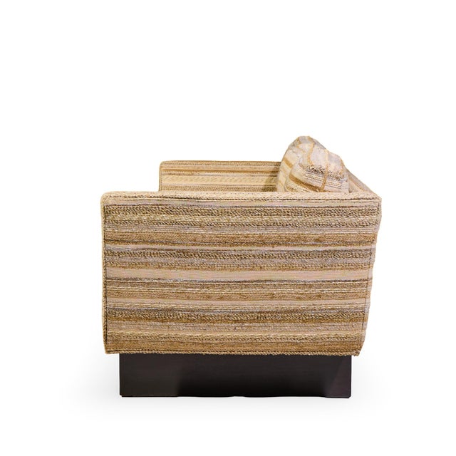 Dunbar Furniture Edward Wormley for Dunbar Model 5485a Mid Century Mahogany Angle Arm Sofa For Sale - Image 4 of 9