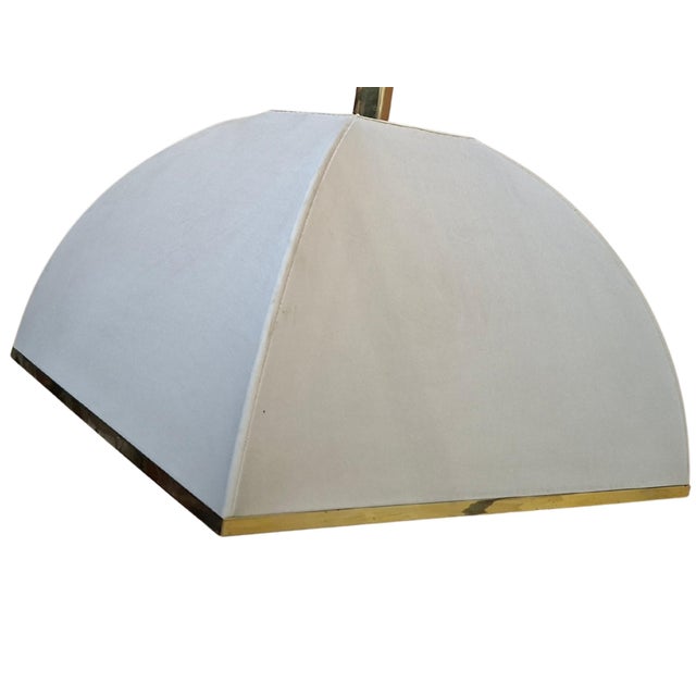 Vintage Brass and Fabric Chandelier, 1975 For Sale - Image 4 of 11