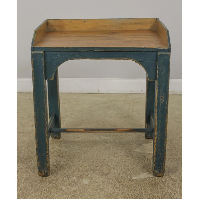 Primitive Country Distressed Painted Work Table For Sale - Image 13 of 13