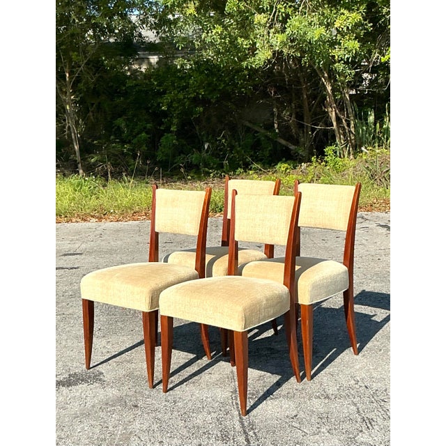 Wood Vintage French Deco Dining Chairs - Set of 4 For Sale - Image 7 of 8