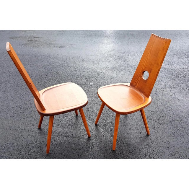 Set of Brutalist Side Chairs, 1970s For Sale - Image 4 of 8