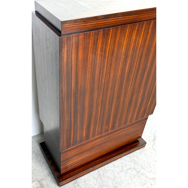 Art Deco Zebrawood Pedestals, Late 20th Century, Sculptural Pair For Sale - Image 11 of 16