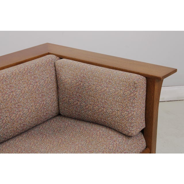 Brown Stickley Mission Oak Prairie Settee Sofa For Sale - Image 8 of 18
