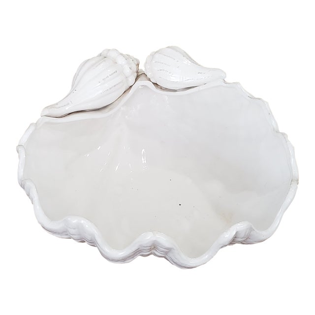 1990s Nautical Ceramic Clam Shell Bowl Chairish