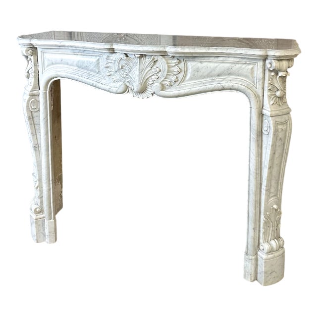 French White Marble Fireplace, 1880 For Sale