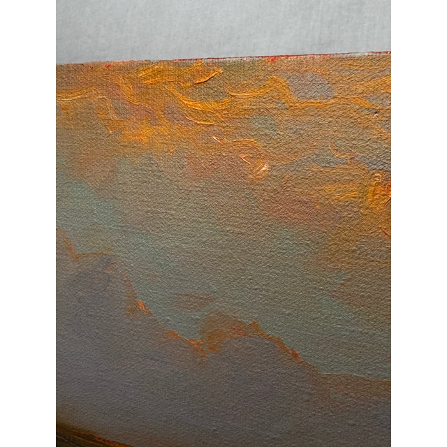 Vintage Mid Century Impressionist Sunset Seascape Original Oil Painting in the Manner of Robert William Wood For Sale - Image 14 of 16