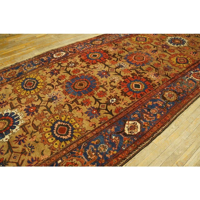 Camel Amazing Camel Color With Geometric and Florid Design Antique Bakhtiari Rug For Sale - Image 8 of 12