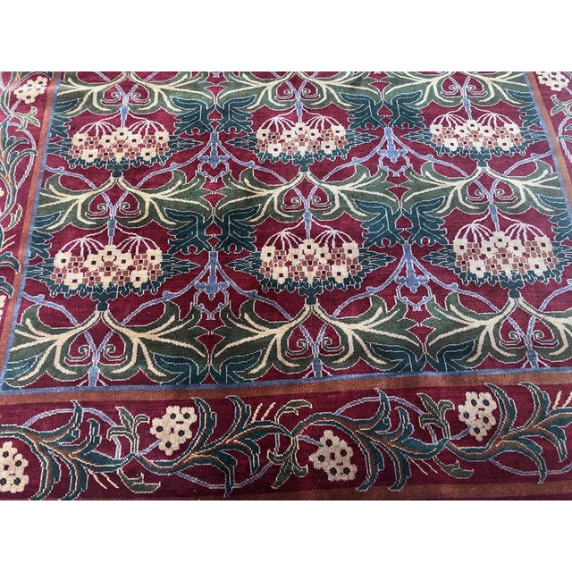 Vintage English William Morris Arts & Crafts Style Agra Rug For Sale - Image 4 of 7
