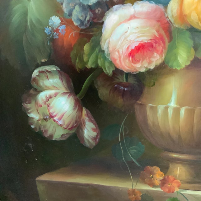 Early 20th Century Vibrant Dutch Still Life Painting on Board For Sale - Image 5 of 9