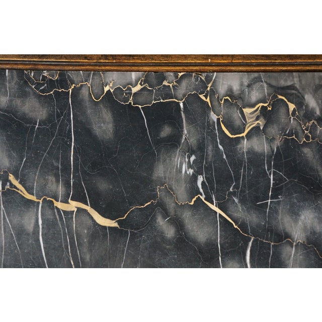 Black Antique Belle Epoque French Louis XV Style Walnut Marble Side Table Plant Stand For Sale - Image 8 of 18