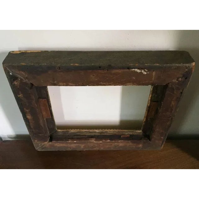 Antique early 19th c. French Empire gilt wood picture frame for an oil painting or needlework. Measures 13 7/8" x 10 7/8"...