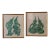 Pair of Green Framed Thai Rubbing-Style Wall Art For Sale