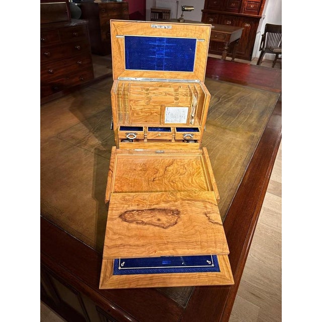 Vintage Olive Writing Box For Sale - Image 3 of 14