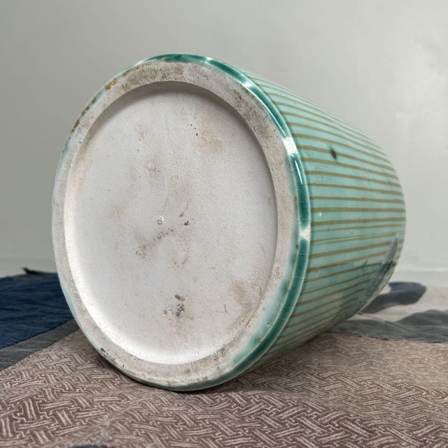 Vintage Turquoise Glazed Ceramic Hibachi Planter, Japan, 1970s For Sale - Image 13 of 14