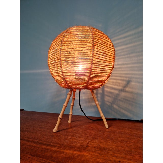 Textile Vintage Tripod Rope Table Lamp, 1960s For Sale - Image 7 of 13