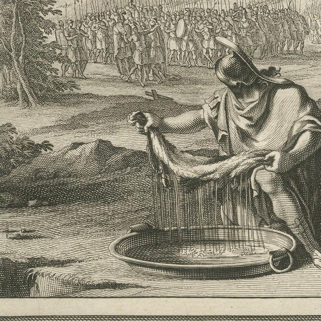 Pieter Mortier, Gideon's Fleece and Gideon Chooses His Soldiers, 1700, Engraving For Sale - Image 4 of 12