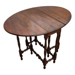 Solid Mahogany Antique Gateleg / Spiderleg Drop Leaf Table For Sale