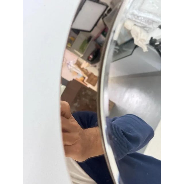 Glass Italian Oval Mirror by Antonio Lupi by Crystal Luxor, 1970s For Sale - Image 7 of 11