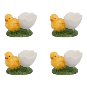 Bordallo Pinheiro Eggshell with Whole Chick Egg Cups, Set of 4
