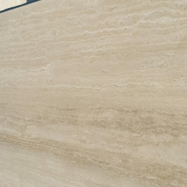 Rough Cut Edge Travertine Side Tables - A Pair For Sale - Image 12 of 12