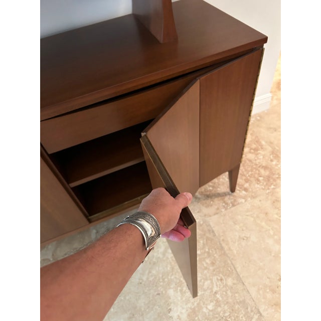 Wood Mid Century Modern Solid Walnut Cabinet/ Display Cabinet For Sale - Image 7 of 11