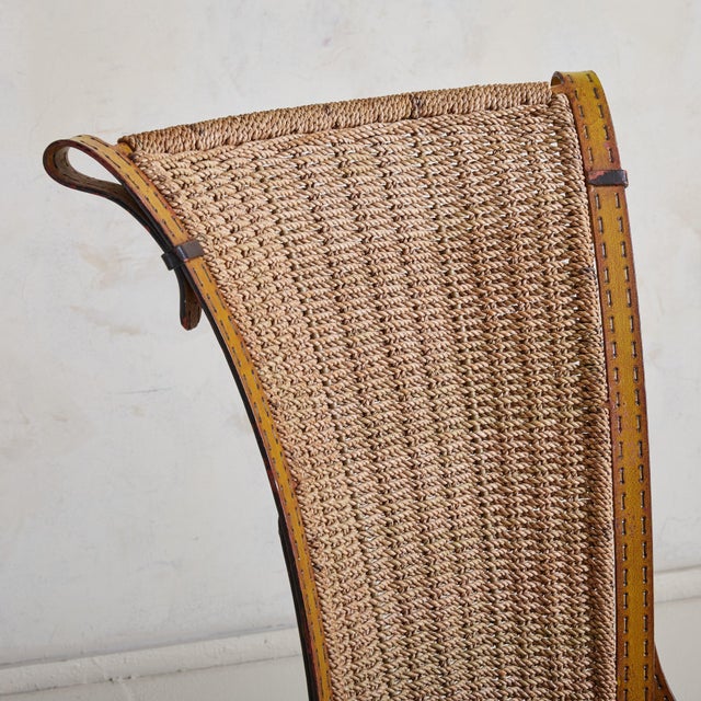 French Jacques Adnet Style Iron + Leather Accent Chair, 1960s - 2 Available For Sale In Chicago - Image 6 of 6