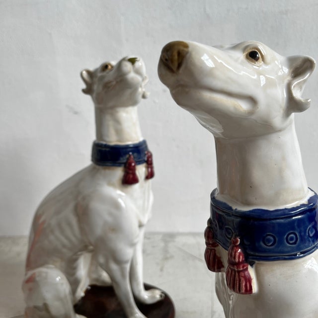 Large Italian Ceramic Greyhounds, 1950s, Set of 2 For Sale - Image 11 of 13