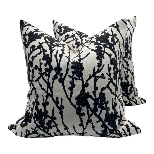 Midnight Peter Fasano Off Shoot Pillows- A Pair For Sale