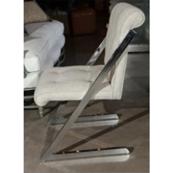 Mid-Century Modern Mid-Century Chairs in Chrome and Linen - Set of 4 For Sale - Image 3 of 4