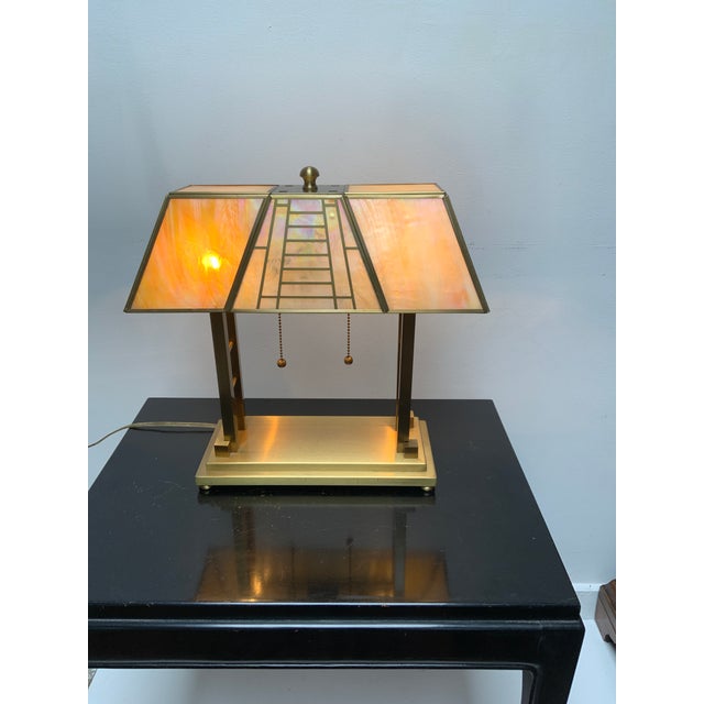 Brass 1990s Arts and Crafts Style Lamps by Fredrick Raymond - a Pair For Sale - Image 8 of 10