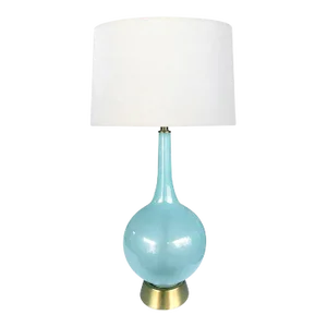 1960's Translucent Murano Style Pale-Blue Bottle-Form Lamp