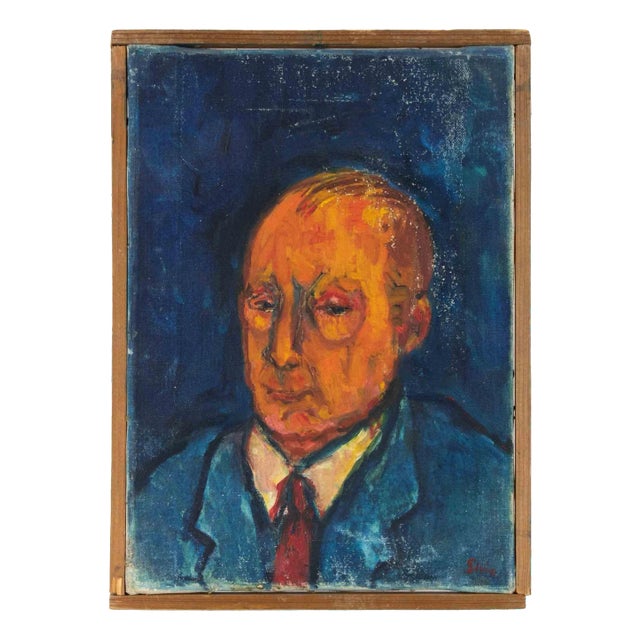 Sirio Pellegrini, Self Portrait, Oil on Canvas, 1969 For Sale