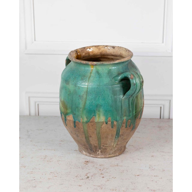 French French 19th Century Turquoise and Green Glaze Confit Pot For Sale - Image 3 of 8