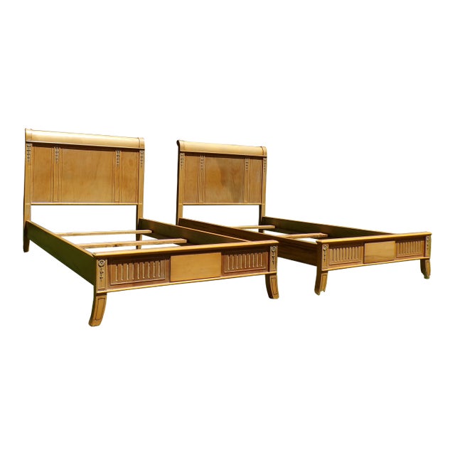 Vintage Pair 1920's Neoclassical Adams Style Twin Beds For Sale