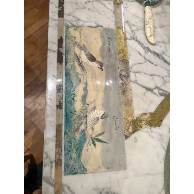 White Italian Scagliola Marble Specimen Decorated Dining Table on Ming Style Base For Sale - Image 8 of 12