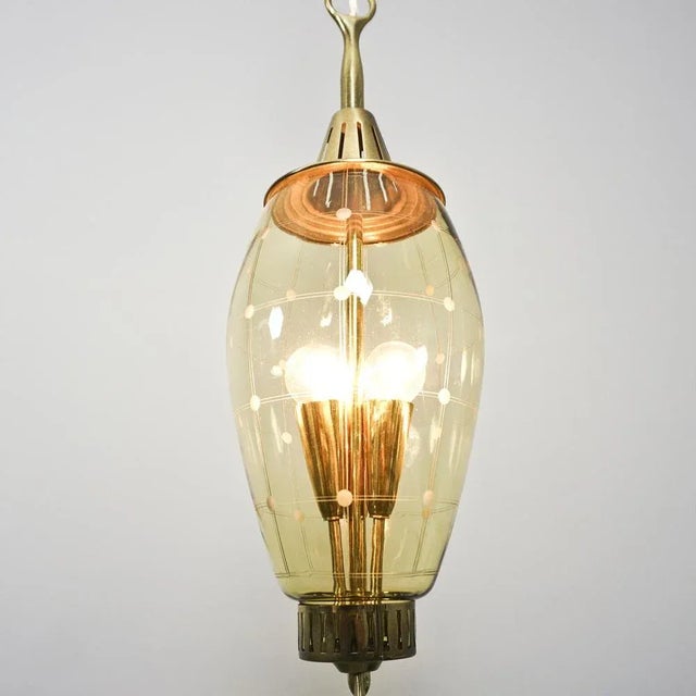 Three-Light Glass & Brass Hallway Lantern from Fontana Arte For Sale - Image 10 of 11