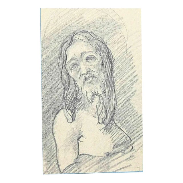 Portrait of Christ, Original Drawing, Early 20th-Century For Sale
