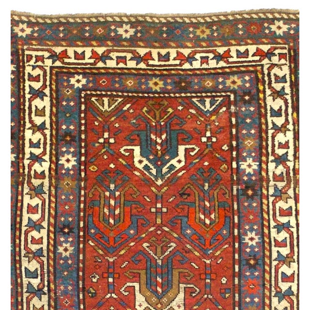 Fine Antique Ganje Kazak Rug 3'4" X 6’10" For Sale - Image 4 of 5