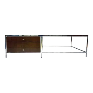 Vintage Knoll Style Glass & Chrome Coffee Table