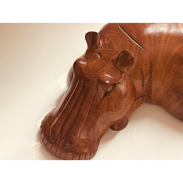1960s 1960s Tropical Wood Handcarved Resting Hilo Sculpture For Sale - Image 5 of 7