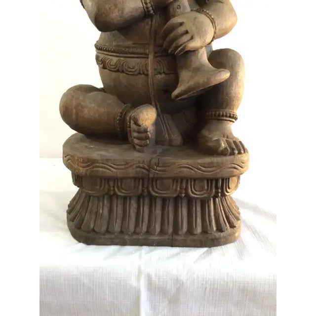 Wood 1960s Hand Carved Thailand Elephant Playing a Horn For Sale - Image 7 of 11