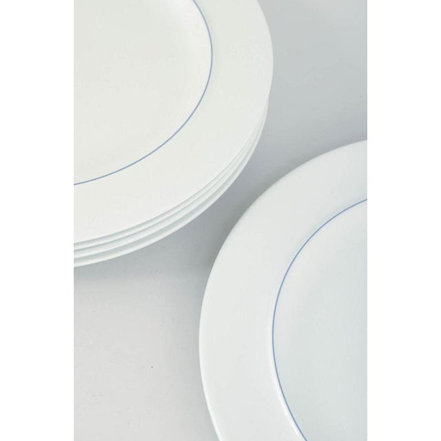 Vintage Blue Line Lunch Plates in Faience by Grethe Meyer for Royal Copenhagen, 1990s, Set of 5 For Sale - Image 3 of 5