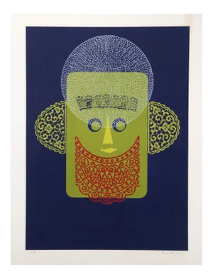 Eric Newton, Lace Face, Relief Print