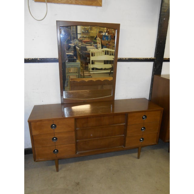 1960s MidCentury Danish Modern Stanley FinnLine Walnut Dresser with