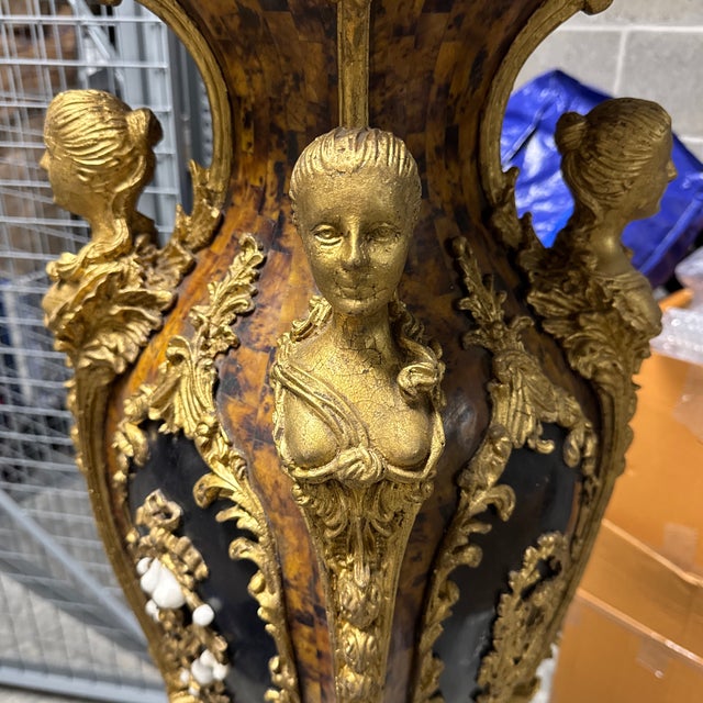 Italian Marble Faux Tortoise Monumental Pedestals - a Pair For Sale - Image 12 of 12