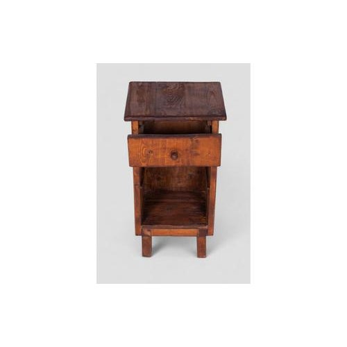 Rustic Vintage Wood Nightstand For Sale - Image 3 of 7