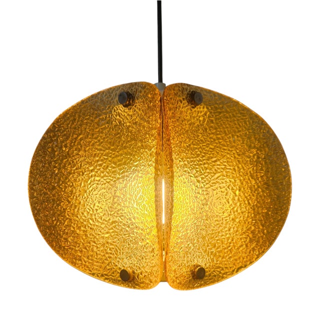 Mid-Century Glass Pendant Lamp, Germany, 1960s For Sale