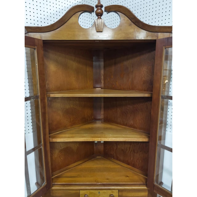 Antique Cherrywood Display Corner Cupboard With Glass Doors Chairish